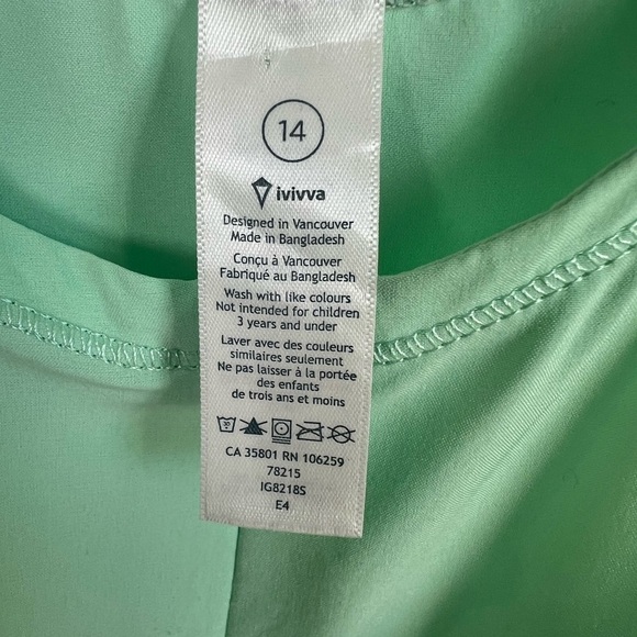 Ivivva by Lululemon RUN DAY FUN DAY RUNSIE Jumper Romper Mint Green Sz 14 Girls - Picture 7 of 10